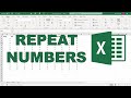 How To Get Repeating Numbers In Excel 1 2 3 1 2 3