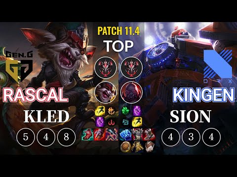GEN Rascal Kled vs DRX Kingen Sion Top - KR Patch 11.4