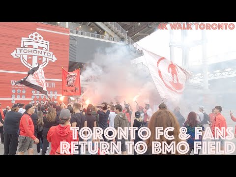 BMO Field (July 17th, 2021) - Toronto FC & Fans return after pandemic: 4K Slow Walk Toronto, Canada