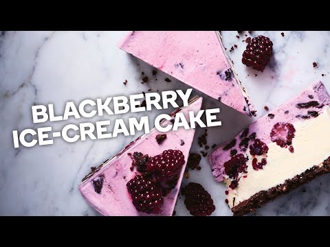 Blackberry ice-cream cake
