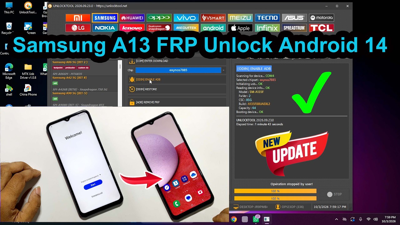Samsung A13 FRP Unlock Android 14✅ How to Remove Google Lock on Samsung A13 (Android 14) New Update✅