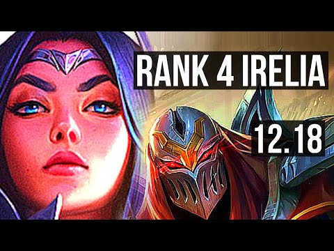 IRELIA vs ZED (MID) | Rank 4 Irelia, 8 solo kills, Legendary, 19/4/7 | TR Challenger | 12.18