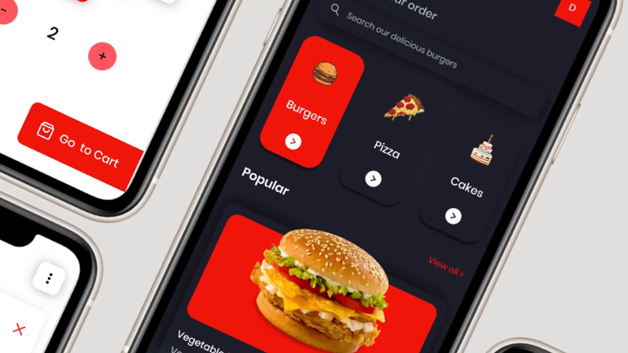 food app ui kit || Figma ui || light and dark theme