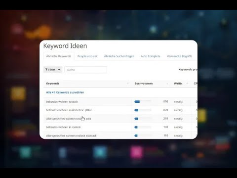 SEO: 13 |  Keyword Recherche und Keyword Auswahl mit Seobility