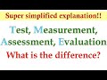 Test Measurement Assessment Evaluation Differences