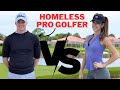 Can I BEAT a HOMELESS PROFESSIONAL Golfer? Sabrina Andolpho