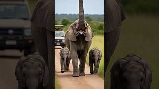 Download lagu Elephant Sound 🐘 Giant African elephant trying to Protect her babies 😳 #elephant #animals mp3