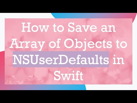 How to Save an Array of Objects to NSUserDefaults in Swift