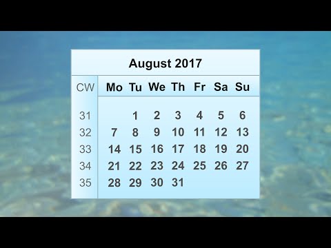 August 2017 Calendar