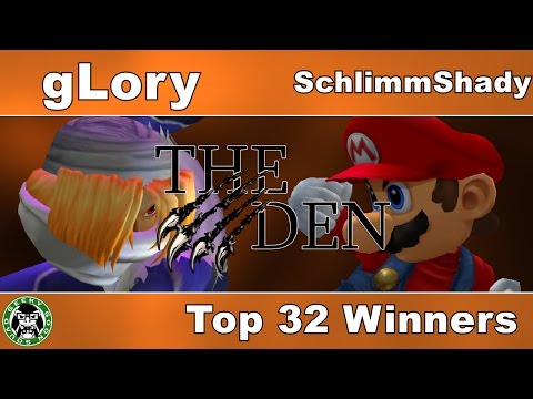The Den #1 - gLory (Sheik) Vs. SchlimmShady (Mario) - Top 32 Winners - Super Smash Bros. Melee