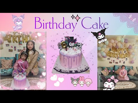 Birthday cake unboxing 🎂 😋 #kuromicake #cute #sanrio #birthdayvlog #cake #fun 