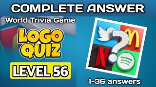 Logo Quiz, World trivia game | level 56 answers @brainitquizzes  #logoquiz