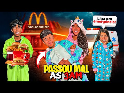 WE WENT TO MC DONALD'S AT 3 AM AND THE WORST HAPPENED TO ESTEVÃO!😱 *estevao and Gabriel, Lorena a...