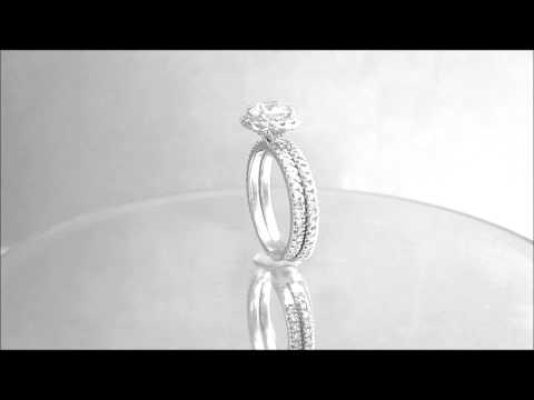 18K WHITE GOLD ROUND CUT DIAMOND ENGAGEMENT RING AND BAND 1.85CTW - KNR INC - 349