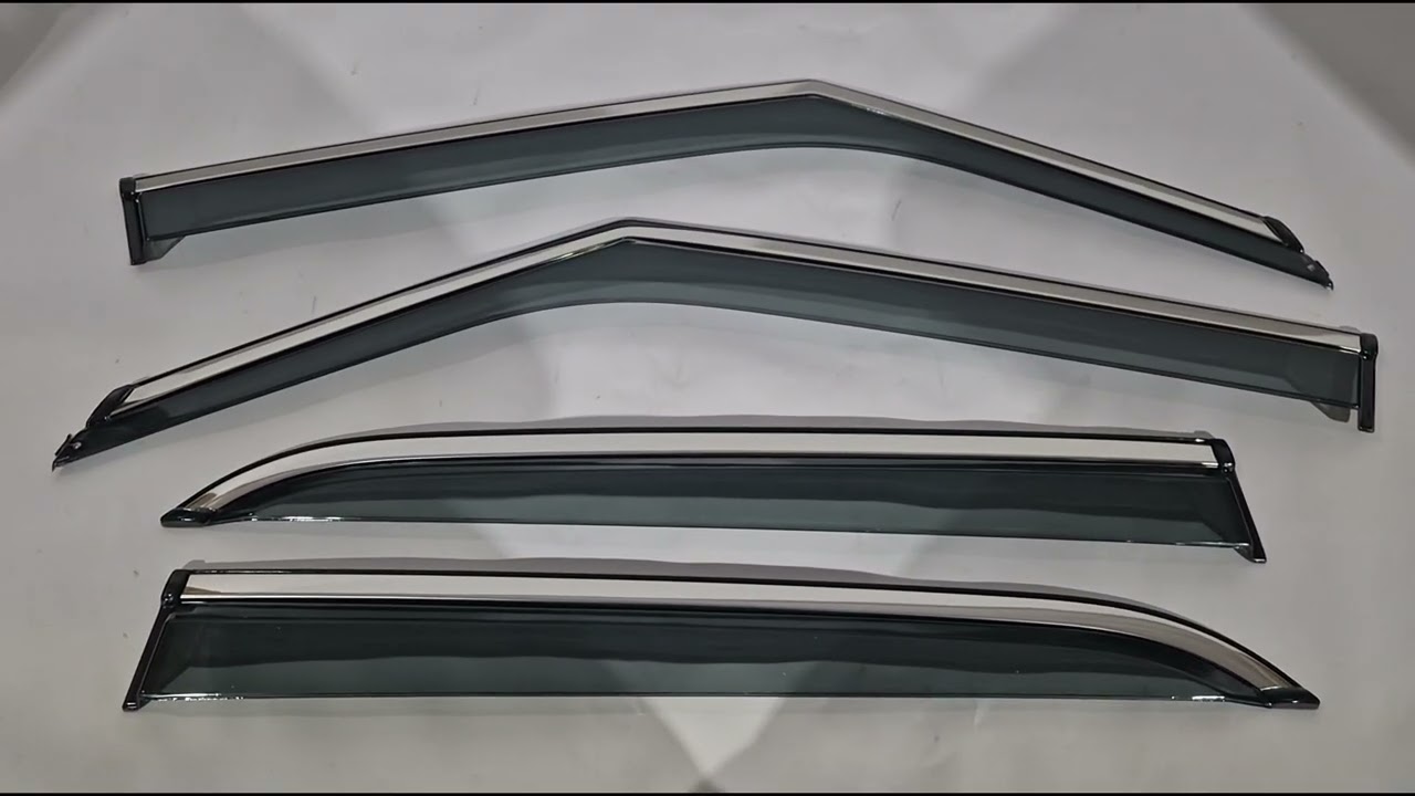 Ветровики с хромированным молдингом Niken Luxury (4 шт) Video 1