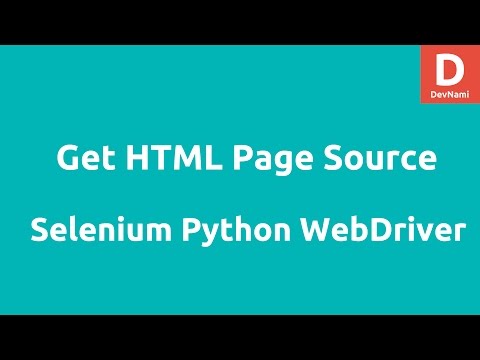 Python Selenium Get HTML Page Source