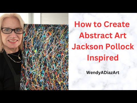 How to paint easy Abstract Art/Jackson Pollock Inspired/WendyADiazArt