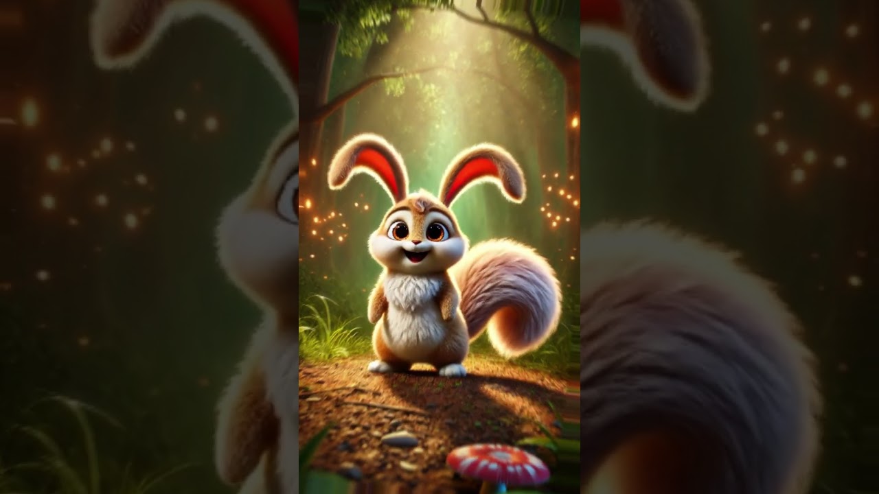 A bunny and a squirrel fuse into the cutest forest creature 🐰🐿️✨ #AnimalFusion #CuteAnimals