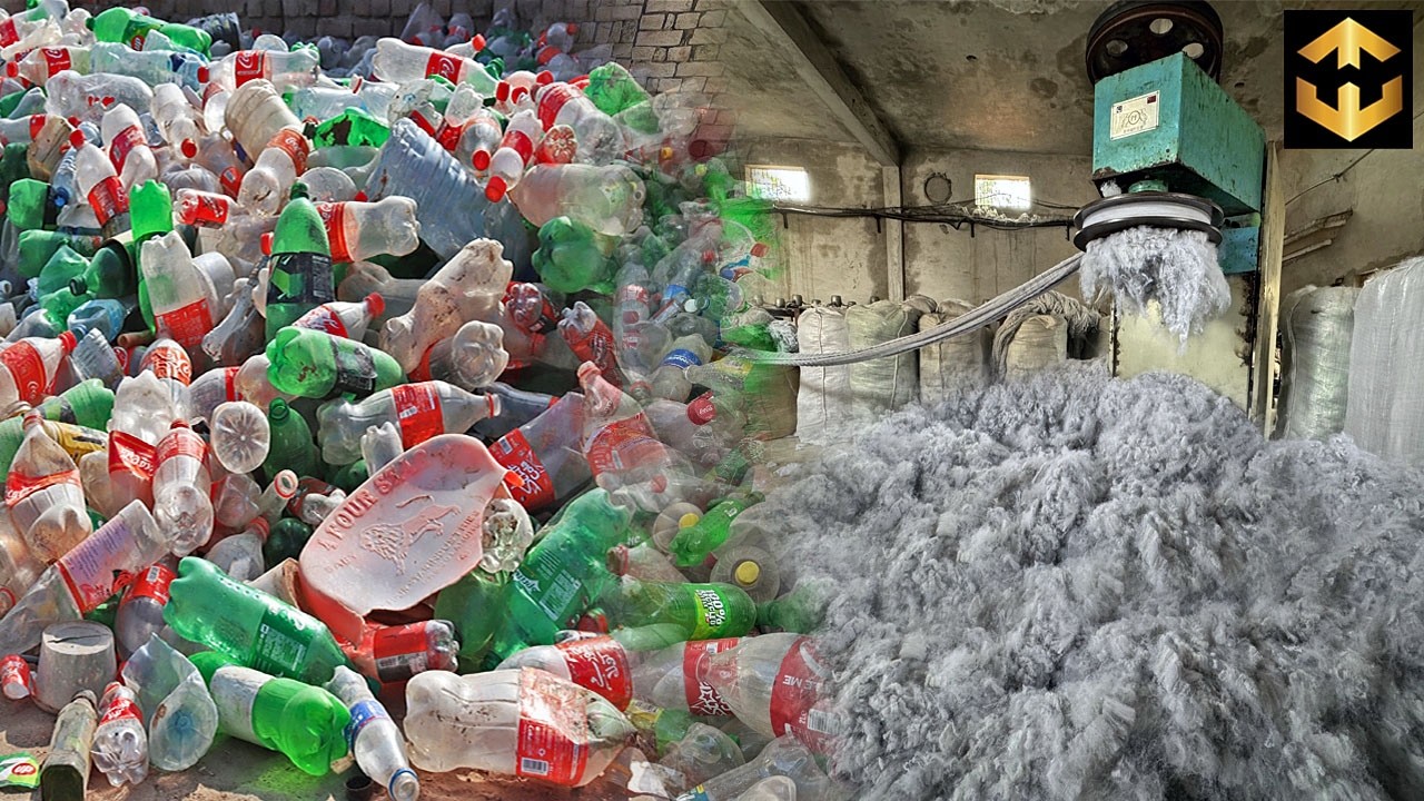 How Polyester Fiber are made from Million Waste Bottles  | Factory Mass Recycling