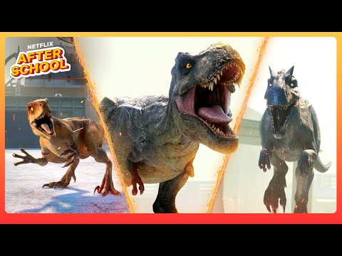T-Rex VS Allosaurus VS Raptors BATTLE! 💥 Jurassic World: Chaos Theory | Netflix Family