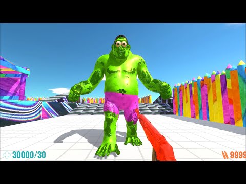 FPS AVATAR with ALL WEAPONS vs HULK in Jurassic World Evolution 2 - Animal Revolt Battle Simulator