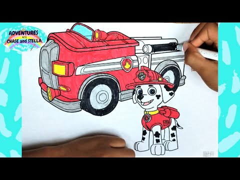 Gabriel Sings - 'Hurry, Hurry, Drive the Fire Truck' ft. Marshall from Paw Patrol Color pages