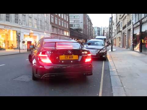 Decatted Mercedes c63 AMG Black series start up and acceleration