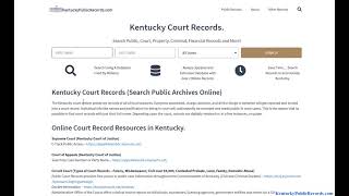 Kentucky Court Records (Criminal/Civil By Name or Case Search)
