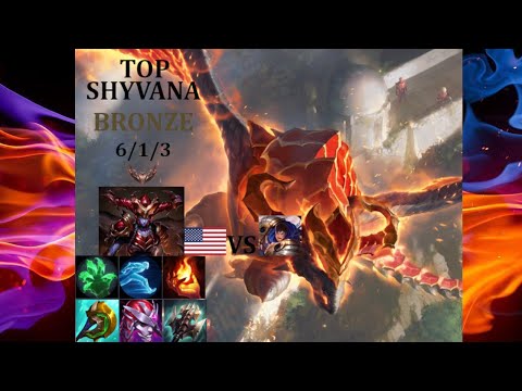 NA Shyvana vs Garen Top, Bronze I, Season 12, Patch 12.4, League of Legends
