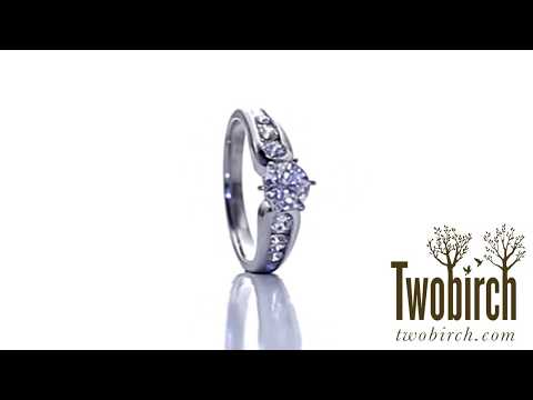 0.66 Ct. Round Graduated Channel Engagement Ring - TwoBirch - TB-ENG-287-WG-CH