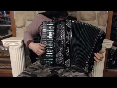 DINOSTUIIBGR - Black Emerald Decorated Dino Baffetti Studio II Piano Accordion LMM 34 72 $4999