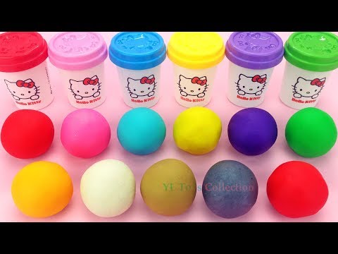 Learn Colors Hello Kitty Play Dough with Elmo Ice Cream Popsicles and Surprie Toys PJ Masks