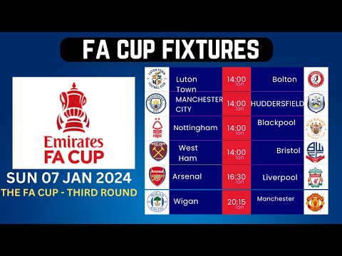 THE FA CUP FIXTURES - THIRD ROUND  SUN 07 JAN 2024