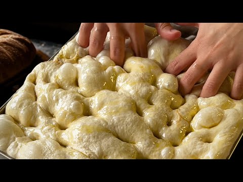 I Learned This Trick in an Italian Bakery❗️Authentic No-knead Focaccia 