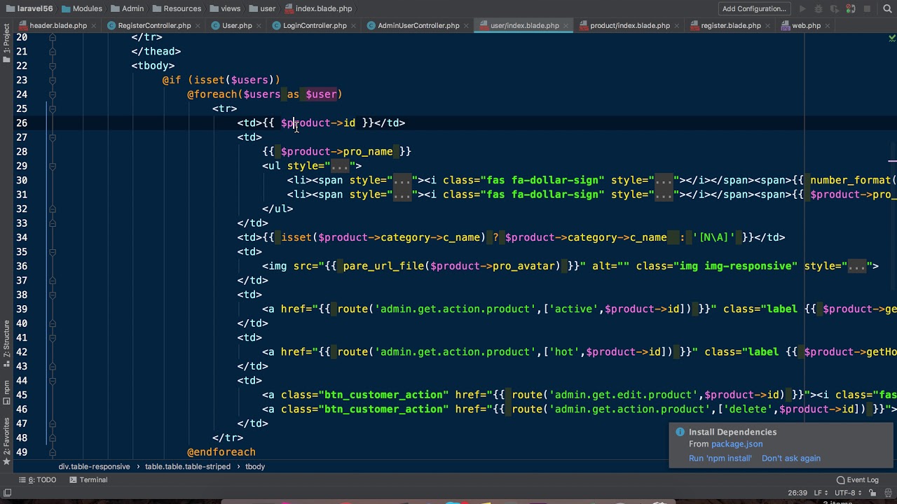 Bài 32 - Danh sách User - Website bán hàng