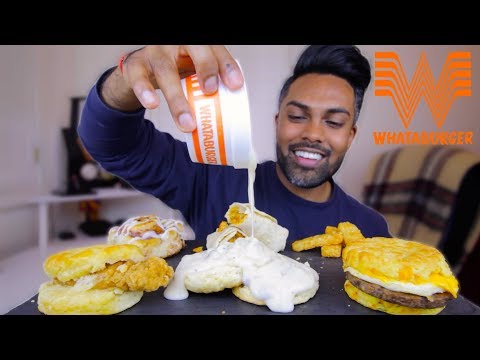 WHATABURGER BREAKFAST | MUKBANG