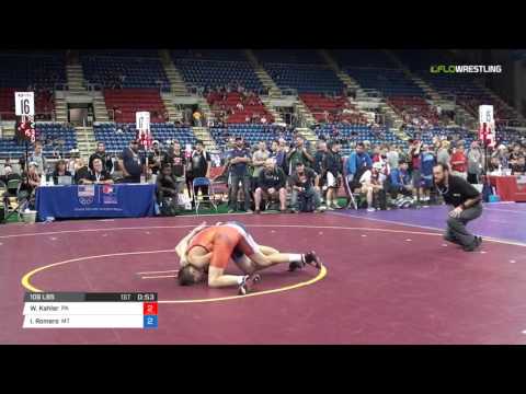 Cadet GR 106 Consi of 32 #2 - Wiley Kahler (PA) vs. Isaac Romero (MT)