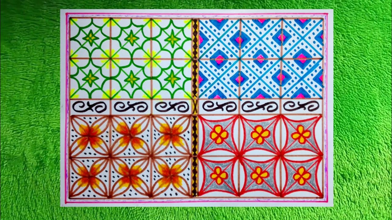 CARA MENGGAMBAR DEKORATIF 4 MOTIF GAMBAR BATIK YANG MUDAH DI GAMBAR, SBDP KELAS 3 TEMA 3 SUBTEMA 3.