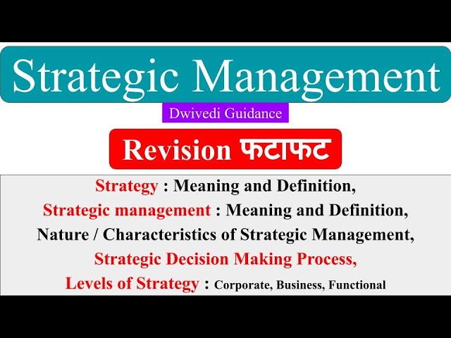 Strategic Level Manager Understanding Strategic Management: Meaning, Levels, and the Strategic ...