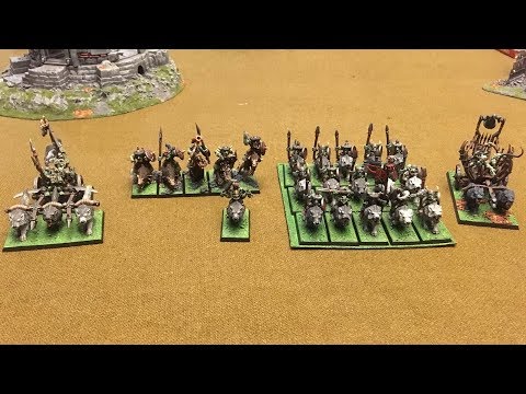 Warhammer Fantasy 8th ed Battle Report - 500pts Goblin Wolf Riders vs Orcs & Goblins