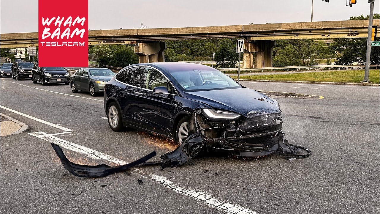 TESLA MODEL X CRASH CAUGHT ON MULTIPLE CAMERAS