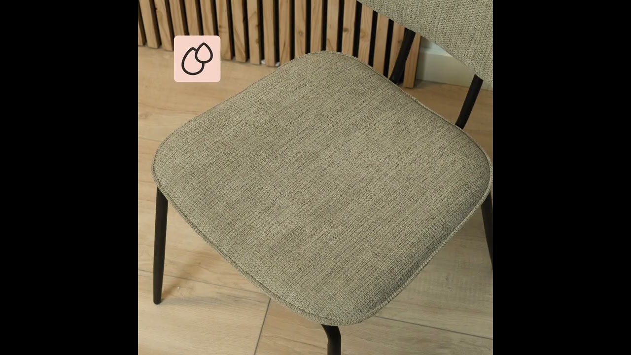 Chaise de salle à manger scandinave Ivar en tissu recyclé beige
