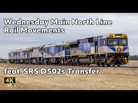 Freight Trains North of Adelaide Ft. SRS D502s Transfer Wed. 10/3/21