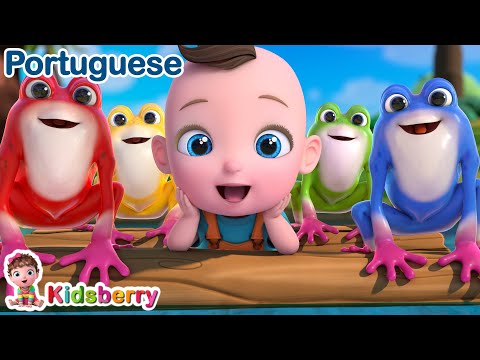 🐸 Cinco Sapos Pintadinhos 🐸 | Canção Infantil Divertida | Kidsberry em Portuguêse - Músicas Infantis