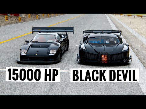 15000 HP Ferrari F40 vs Bugatti Black Devil at Special Stage Route X