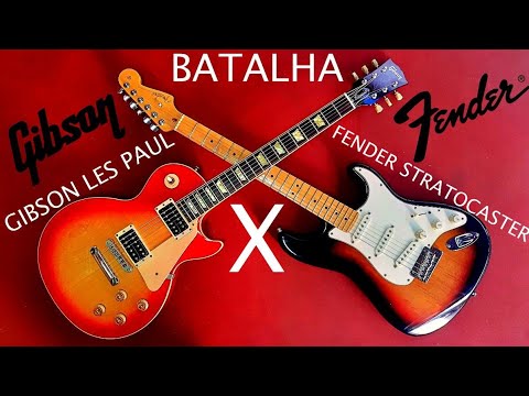 Gibson Les Paul X Fender Stratocaster - Muita Diferença? - Mesmo Solo - 2 Guitarras Clássicas
