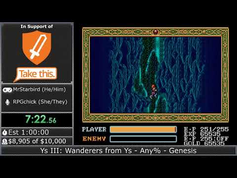 Speedrun Ragnarok 2019: Ys III: Wanderers from Ys - Any% (Genesis ver.) by mrstarbird
