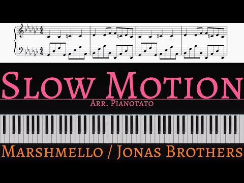 Marshmello, Jonas Brothers - Slow Motion | Piano cover by Pianotato