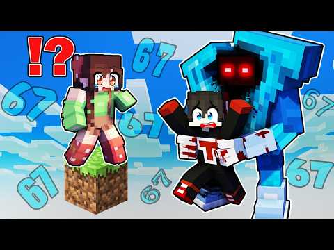 Playing As Scary 67 Brainrot To Troll MY CRUSH on ONE BLOCK - Minecraft ( Tagalog )