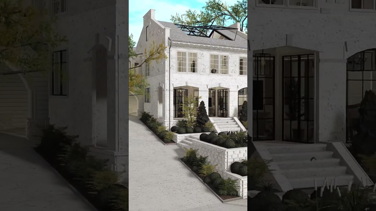 BloxburgTwostorypaintedwhite brick manor home SpeedBuild#bloxburg #welcometobloxburg#bloxburgbuild